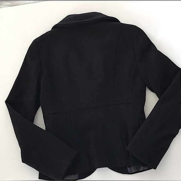 J.Crew VINTAGE Black Bella Herringbone Fiona 100% Wool Blazer Jacket Coat | sz 4 - Picture 6 of 16